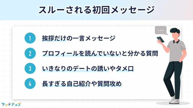 【要注意】これだけはNG！スルーされる初回メッセージ例